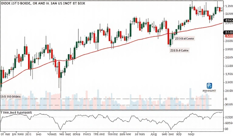 Stock market analysis chart showing trends